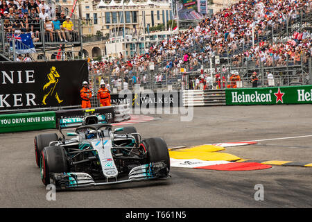 Monte Carlo / Monaco - 05/27/2018 - # 77 Valtteri Bottas (FIN) dans sa Mercedes W09 au cours de la Monaco GP Banque D'Images