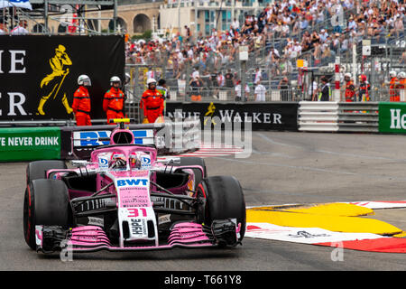 Monte Carlo / Monaco - 05/27/2018 - # 31 Esteban OCON (FRA) dans sa Force India VJM11 lors de la Monaco GP Banque D'Images