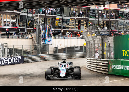 Monte Carlo / Monaco - 05/27/2018 - # 18 Promenade Lance (CAN) dans sa Williams FW41 au cours de la Monaco GP Banque D'Images