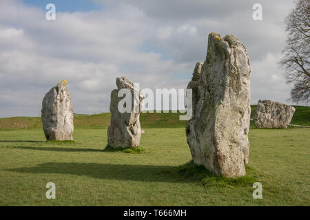 Détails de pierres et ses environs dans la Préhistoire Avebury Stone Circle, Wiltshire, England, UK Banque D'Images