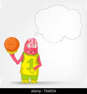 Funny Monster. Le basket-ball. Banque D'Images