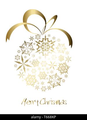 Boule de Noël faite de flocons sur fond blanc (vecteur) Illustration de Vecteur