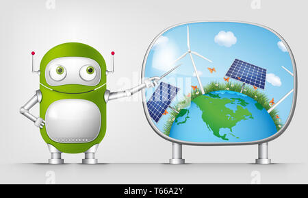 Robot vert Banque D'Images