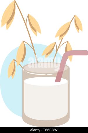 Le lait d'avoine. Vector illustration sur fond blanc. Eps 10 Illustration de Vecteur