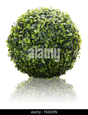 Sphère verte de gazon artificiel avec réflexion Banque D'Images