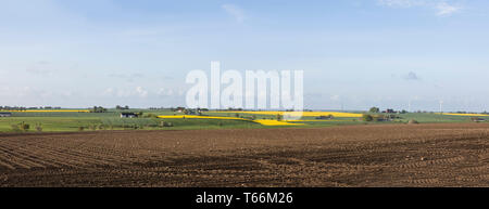 Panorama du paysage agricole agricole. Uppsala, Suède, Scandinavie. Banque D'Images