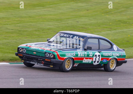 1978 Ford Capri III 3.0S avec chauffeur Ludovic Lindsay pendant la course Trophée Gerry Marshall à la 77e réunion des membres GRRC Goodwood, Sussex, UK. Banque D'Images