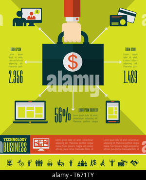 Infographie entreprise modèle. Banque D'Images