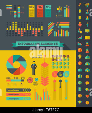 Il Éléments infographique de l'industrie Banque D'Images