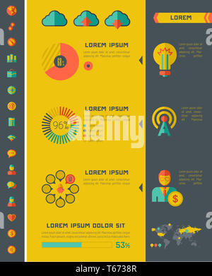 Il Éléments infographique de l'industrie Banque D'Images