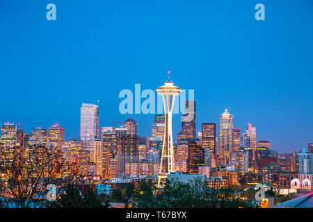 Centre-ville de Seattle, vu de l'Kerry Park Banque D'Images