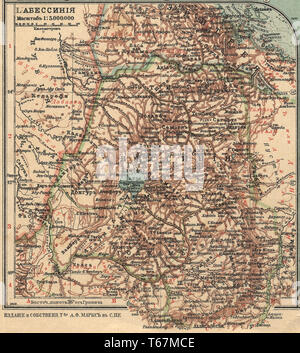 L'Abyssinie Nouvelle table A.F. atlas Marcks Saint-pétersbourg, 1910 Banque D'Images