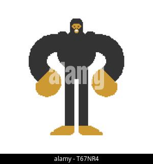 Yeti pixel art. Bigfoot pixelated. abominable homme des vieux jeux graphiques. Big Foot 8 bits Illustration de Vecteur