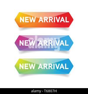 Nouvelle arrivée jeu de boutons Illustration de Vecteur