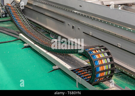 Porte-câbles mouvement souple de la machine Protection Banque D'Images