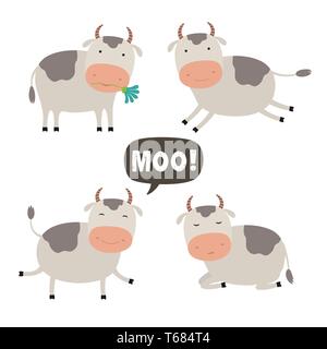 Ensemble de dessins vectoriels Illustration. Un joli design pour vous vache Illustration de Vecteur