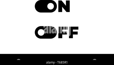 Sur le bouton de l'interrupteur de mode Off sliders. Passer d'une télévision moderne UX design élément du vecteur défini pour site web ou mobile app Illustration de Vecteur