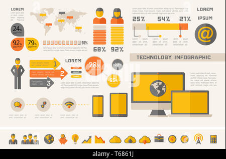 Il Éléments infographique de l'industrie Banque D'Images