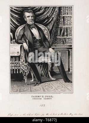 James Polk K., le Champion de la liberté, 11e président des États-Unis, lithographie, Sarony & Major, 1846 Banque D'Images