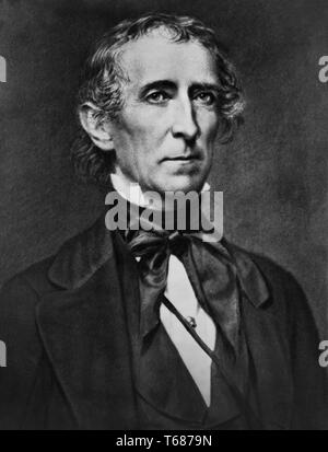 John Tyler (1790-1862), 10e président des États-Unis, mi-portrait, au début des années 1860 Banque D'Images