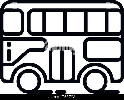 Ce vecteur image montre un double-decker icône dans le style des glyphes. Il est isolé sur un fond blanc. Illustration de Vecteur