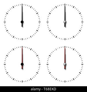 Ensemble d'horloges sans numéros. Banque D'Images