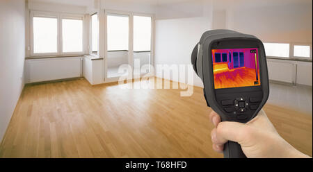 Détection de fuite de chaleur Banque D'Images