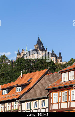 Ville historique de werningerode, Harz, Allemagne centrale Banque D'Images