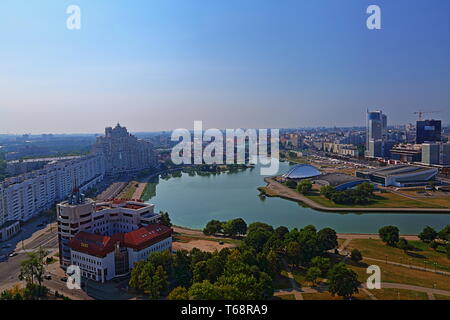 Vue depuis le pont d'observation à Minsk Banque D'Images