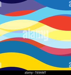 Abstract background vector multicolores avec éléments ondulés Illustration de Vecteur