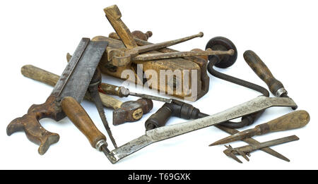 Vieux outils de menuisier Banque D'Images