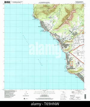 USGS TOPO Map Hawaii HI Waianae 3497721998 Restauration 24000 Banque D'Images