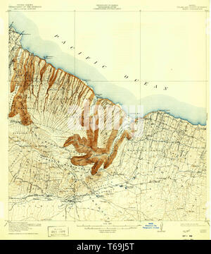 USGS TOPO Map Hawaii Waipio HI 349911 1916 62500 Restauration Banque D'Images