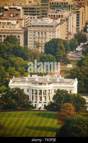 Vue aérienne de la Maison Blanche à Washington, DC Banque D'Images