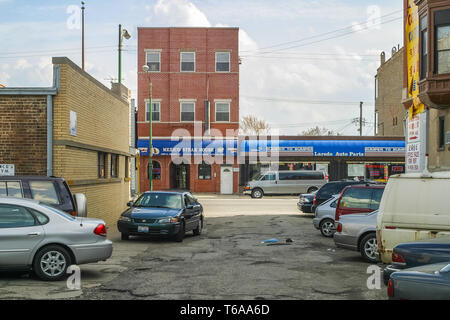 Local commercial dans le quartier de Bridgeport. Banque D'Images