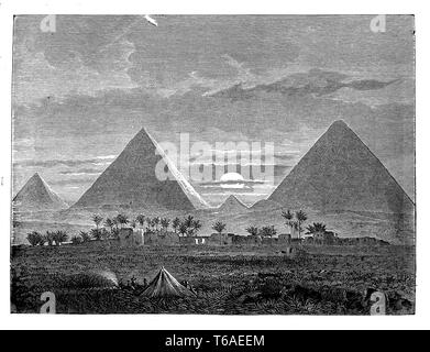 Pyramides de Gizeh, 1885 Banque D'Images