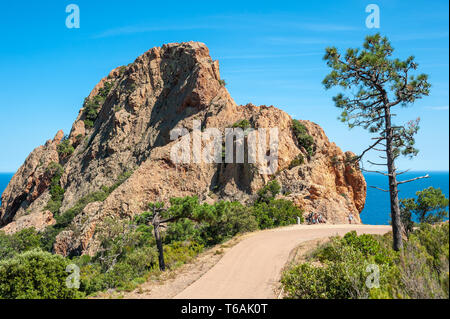 Rocher de Saint-Barthélemy dans le Massif de l'Ésterel, Antheor, Var, Provence-Alpes-Côte d'Azur, France, Europe Banque D'Images