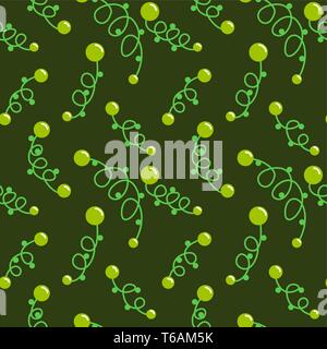 Les baies et les feuilles à la main. Vector hand drawn seamless pattern pour textile, papier d'emballage, tissu, papier peint, etc. web Illustration de Vecteur