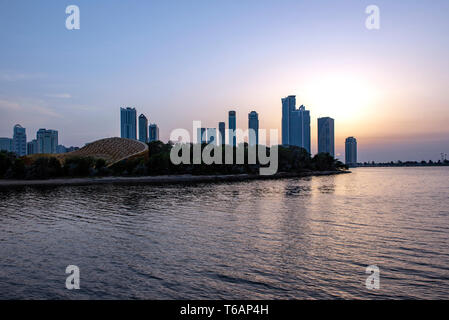 Vue sur l'horizon de Dubaï Creek Banque D'Images