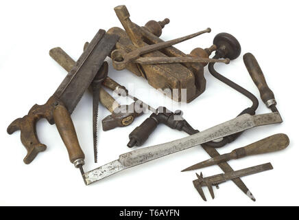 Vieux outils de menuisier Banque D'Images