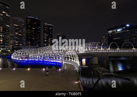 Webb Bridge at night à Melbourne quartier des Docklands Banque D'Images