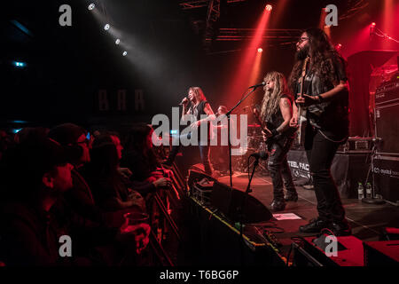Le Danemark, Roskilde - mars 6, 2019. Le groupe de heavy metal américain Reece effectue un concert live à Gimle à Roskilde. Ici le chanteur David Reece est vu sur scène. (Photo crédit : Gonzales Photo - Bo Kallberg). Banque D'Images