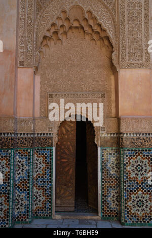 Ali Medersa Ben Youssef, Marrakech, Maroc Banque D'Images