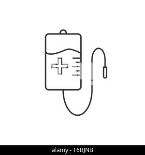 Illustration vectorielle, modèle plat. L'icône de poche de sang Illustration de Vecteur