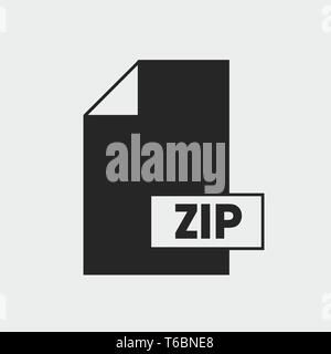 Format de fichier ZIP Icône sur fond gris. Illustration de Vecteur