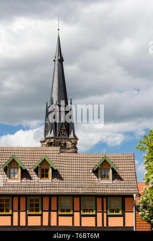 Ville historique de werningerode, Harz, Allemagne centrale Banque D'Images