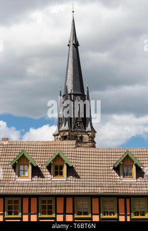 Ville historique de werningerode, Harz, Allemagne centrale Banque D'Images