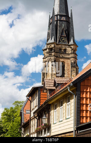 Ville historique de werningerode, Harz, Allemagne centrale Banque D'Images