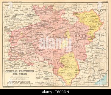 'Provinces centrales & Berar'. L'Inde britannique. Chhattisgarh MP 1931 Maharashtra localisation Banque D'Images