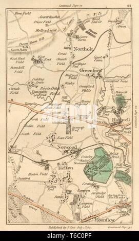 GREENFORD. Hounslow, Northolt, Hanwell, Southall, Heston, Osterley 1811 map Banque D'Images